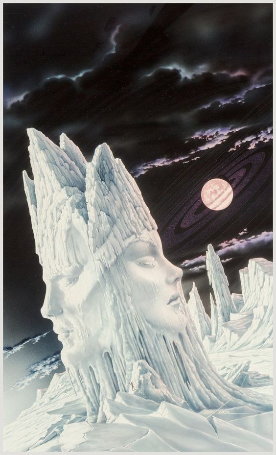 The left hand of darkness cover art by Alex Ebel 1974